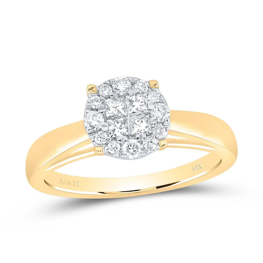 14K Yellow Gold Princess Diamond Bridal Ring - 1/4 Carat Total Diamond Weight