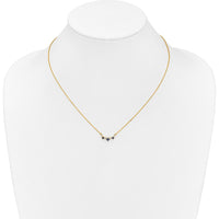 14K Yellow Gold Princess Sapphire and Diamond Pendant Necklace - 0.25 Carat Total Gemstone Weight by Lumare Gioia