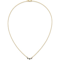 14K Yellow Gold Princess Sapphire and Diamond Pendant Necklace - 0.25 Carat Total Gemstone Weight by Lumare Gioia