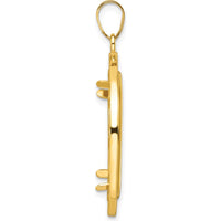14K Yellow Gold Prong Coin Bezel Pendant for 1/4 oz. American Eagle Coin - 37.8mm Length by Numis Coin Jewelry