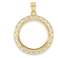 14K Yellow Gold Prong Coin Bezel Pendant for 1/4 oz. American Eagle Coin - 37.8mm Length by Numis Coin Jewelry