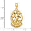14K Yellow Gold Puerto Rico Dolphin Sunset Charm - 23.3mm Length by Oro Pregiato