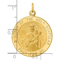 14K Yellow Gold Queen of the Holy Scapular Reversible Pendant - 29.3mm Length by Oro Pregiato