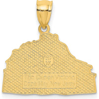 14K Yellow Gold Queen Victoria Cape May NJ Themed Pendant Charm - Textured Design by Oro Pregiato