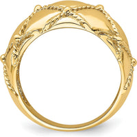 14K Yellow Gold Quilted Rope Domed Fashion Ring by 0