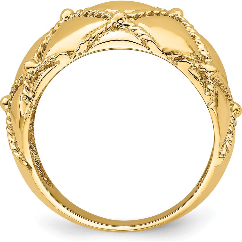 14K Yellow Gold Quilted Rope Domed Fashion Ring by 0