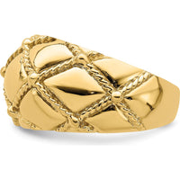 14K Yellow Gold Quilted Rope Domed Fashion Ring by 0