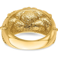 14K Yellow Gold Quilted Rope Domed Fashion Ring by 0