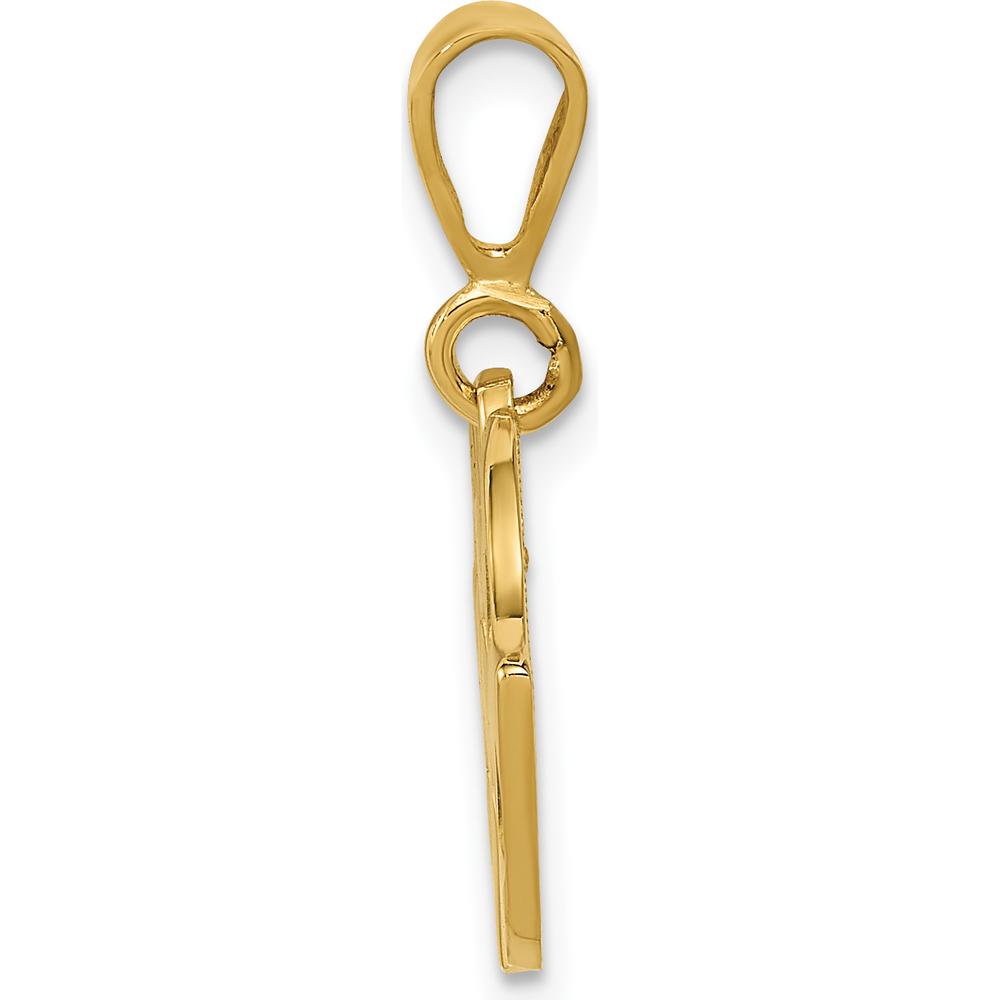 14K Yellow Gold Racing Flags Pendant with Textured Finish - 25mm Length by Oro Pregiato