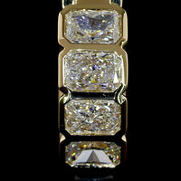 14K Yellow Gold Radiant Cut Bezel Set Lab Diamond Huggie Earrings - 3.08 Carats Total Diamond Weight - Covaloro Fine Jewelry