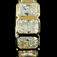 14K Yellow Gold Radiant Cut Bezel Set Lab Diamond Huggie Earrings - 3.17 Carat Total Diamond Weight, E-F Color VS2 Clarity - Covaloro Fine Jewelry