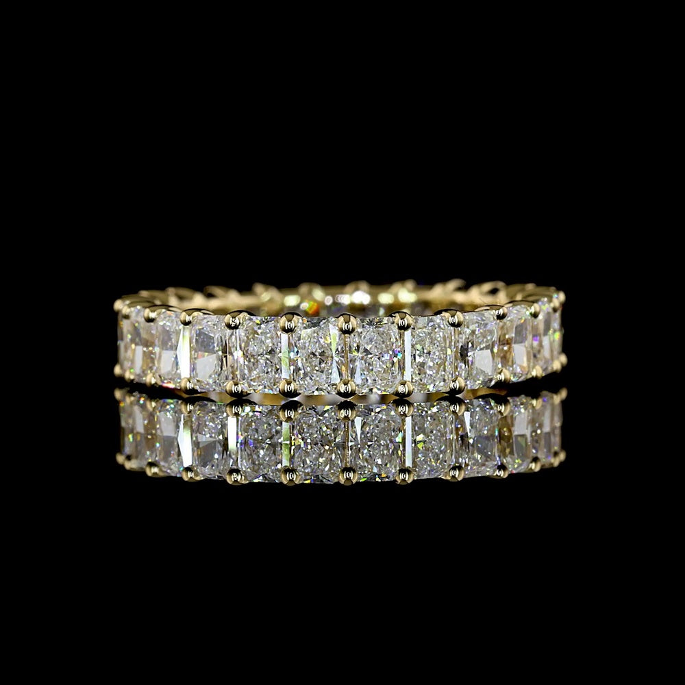 14K Yellow Gold Radiant Cut Diamond Eternity Band with Prong Set Lab-Grown Diamonds - 2.92 Carat Total Weight - Covaloro Fine Jewelry