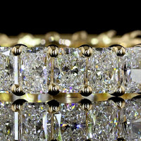 14K Yellow Gold Radiant Cut Diamond Eternity Band with Prong Set Lab-Grown Diamonds - 2.92 Carat Total Weight - Covaloro Fine Jewelry