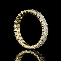 14K Yellow Gold Radiant Cut Diamond Eternity Band with Prong Set Lab-Grown Diamonds - 2.92 Carat Total Weight - Covaloro Fine Jewelry