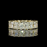 14K Yellow Gold Radiant Cut Eternity Band with Prong Set Lab Diamonds - 6.67 Carat Total Weight, E-F Color VS1 Clarity - Covaloro Fine Jewelry