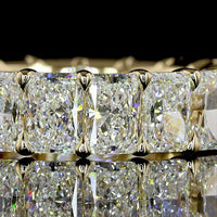 14K Yellow Gold Radiant Cut Eternity Band with Prong Set Lab Diamonds - 6.67 Carat Total Weight, E-F Color VS1 Clarity - Covaloro Fine Jewelry