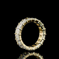 14K Yellow Gold Radiant Cut Eternity Band with Prong Set Lab Diamonds - 6.67 Carat Total Weight, E-F Color VS1 Clarity - Covaloro Fine Jewelry