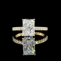 14K Yellow Gold Radiant Cut Hidden Halo Ring with 2.11 Carat Lab Diamond Center and 0.33 Carat Brilliant Cut Side Diamonds - 2.44 Carat Total Diamond Weight, GIA Certified - Covaloro Fine Jewelry