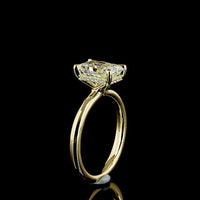 14K Yellow Gold Radiant Cut Hidden Halo Ring with E VS1 Lab Diamond Center and Pavé Diamond Accents - 1.87 Carats Total Diamond Weight - Covaloro Fine Jewelry