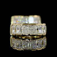 14K Yellow Gold Radiant Cut Huggie Earrings with Half Bezel Set Lab Diamonds - 2.10 Carat Total Weight - Covaloro Fine Jewelry