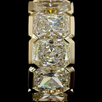14K Yellow Gold Radiant Cut Huggie Earrings with Half Bezel Set Lab Grown Diamonds - 4.03 Carats Total Diamond Weight - Covaloro Fine Jewelry