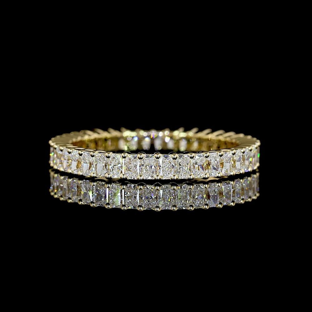 14K Yellow Gold Radiant Cut Lab Diamond Eternity Band - 1.78 Carat Total Weight with E-F VS Diamonds - Covaloro Fine Jewelry