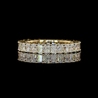 14K Yellow Gold Radiant Cut Lab Diamond Eternity Band with North-South Prong Setting - 2.13 Carats Total Diamond Weight, E-F Color VS1 Clarity - Covaloro Fine Jewelry