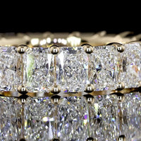 14K Yellow Gold Radiant Cut Lab Diamond Eternity Band with Prong Setting - 3.99 Carat Total Diamond Weight, E-F VS Clarity - Covaloro Fine Jewelry