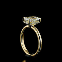 14K Yellow Gold Radiant Cut Lab Diamond Hidden Halo Ring - 2.01 Carat Center with 0.10 Carat Accent Diamonds - IGI Certified E VVS2 - Covaloro Fine Jewelry
