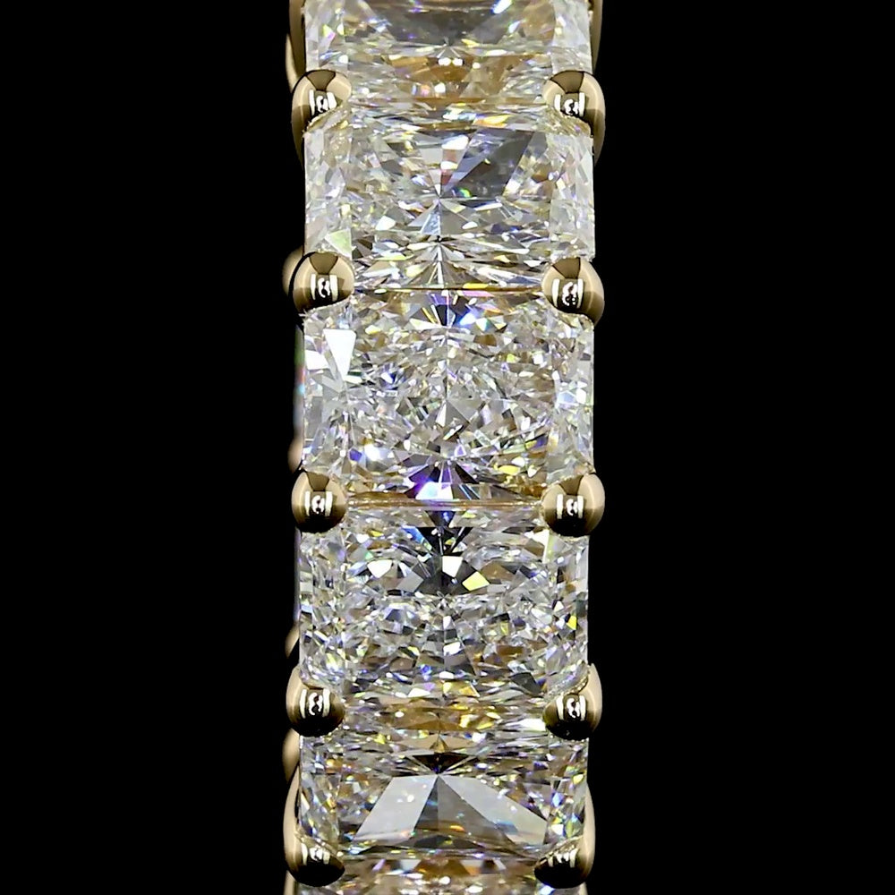 14K Yellow Gold Radiant Cut Lab Diamond Huggie Earrings - 2.99 Carats Total Diamond Weight, E-F Color, VS Clarity - Covaloro Fine Jewelry