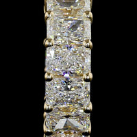 14K Yellow Gold Radiant Cut Lab Diamond Huggie Earrings - 3.03 Carats Total Diamond Weight, E-F VS Clarity, 18 Stones Total - Covaloro Fine Jewelry