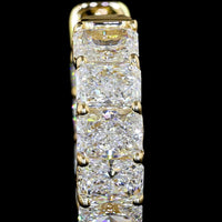 14K Yellow Gold Radiant Cut Lab Diamond Huggie Earrings - 6.68 Carat Total Weight, E-F VS2 Clarity - Covaloro Fine Jewelry