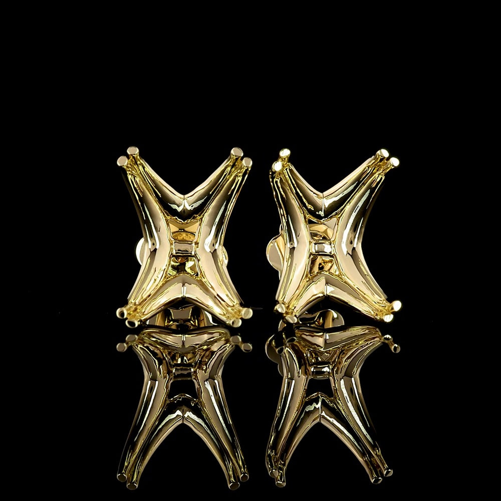 14K Yellow Gold Radiant Cut Lab Diamond Stud Earrings - 12.12 Total Carat Weight, G Color, SI1 Clarity with GIA Certification - Covaloro Fine Jewelry