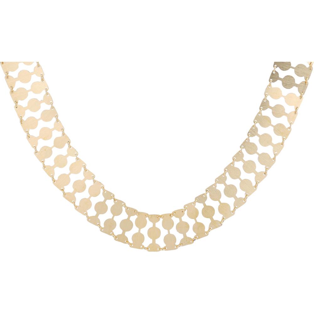 14K Yellow Gold Radiant Disc Chain Necklace