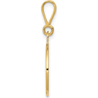 14K Yellow Gold Raphael Angel Round Pendant with Polished and Satin Finish by Oro Pregiato