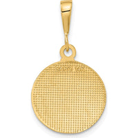 14K Yellow Gold Raphael Angel Round Pendant with Polished and Satin Finish by Oro Pregiato
