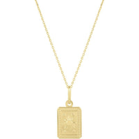 14K Yellow Gold Rectangle Sun & Stars Pendant Necklace on 18" Chain - 2.83g by Orozza Fine Jewelry