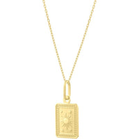 14K Yellow Gold Rectangle Sun & Stars Pendant Necklace on 18" Chain - 2.83g by Orozza Fine Jewelry
