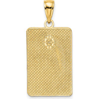 14K Yellow Gold Rectangular Engravable Pendant Charm - Personalized Gift Idea by Oro Pregiato