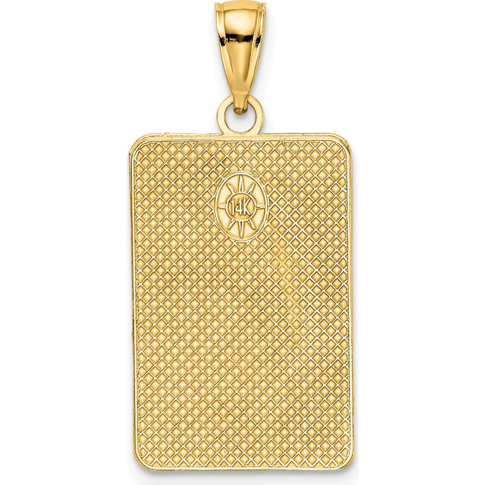 14K Yellow Gold Rectangular Engravable Pendant Charm - Personalized Gift Idea by Oro Pregiato