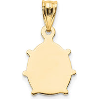 14K Yellow Gold Red and Black Enamel Ladybug Charm - 22mm Length by Oro Pregiato