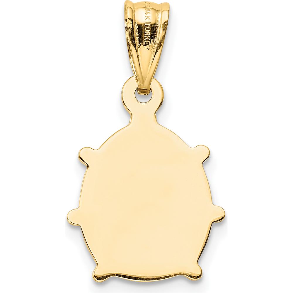 14K Yellow Gold Red and Black Enamel Ladybug Charm - 22mm Length by Oro Pregiato
