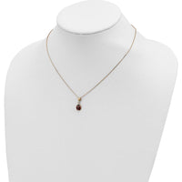 14K Yellow Gold Red and Black Enameled Ladybug Pendant Necklace with Flower Bead - 16.5" Length by 0