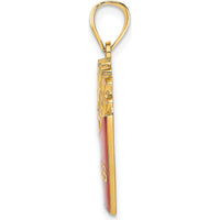 14K Yellow Gold Red and Yellow Enameled French Fries Charm - Playful Food-Inspired Pendant by Oro Pregiato