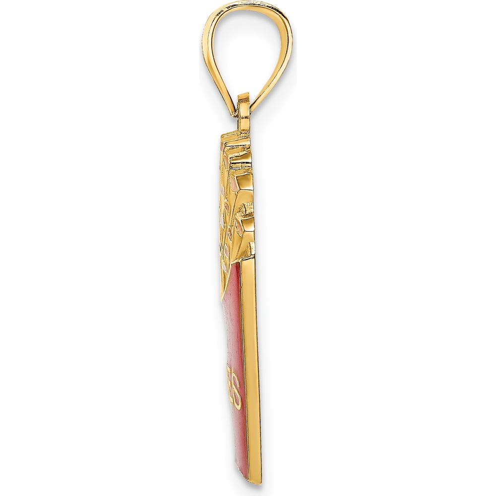 14K Yellow Gold Red and Yellow Enameled French Fries Charm - Playful Food-Inspired Pendant by Oro Pregiato