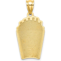 14K Yellow Gold Red and Yellow Enameled French Fries Charm - Playful Food-Inspired Pendant by Oro Pregiato