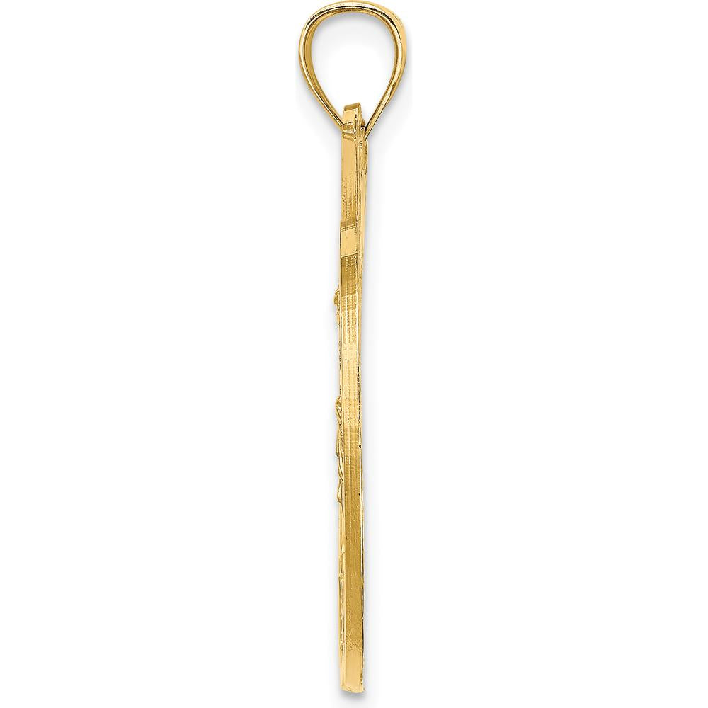 14K Yellow Gold Red Enamel New York Apple Charm with Red Stars - 26.8mm by Oro Pregiato