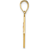 14K Yellow Gold Red Enameled Caduceus Medical Disc Charm by Oro Pregiato