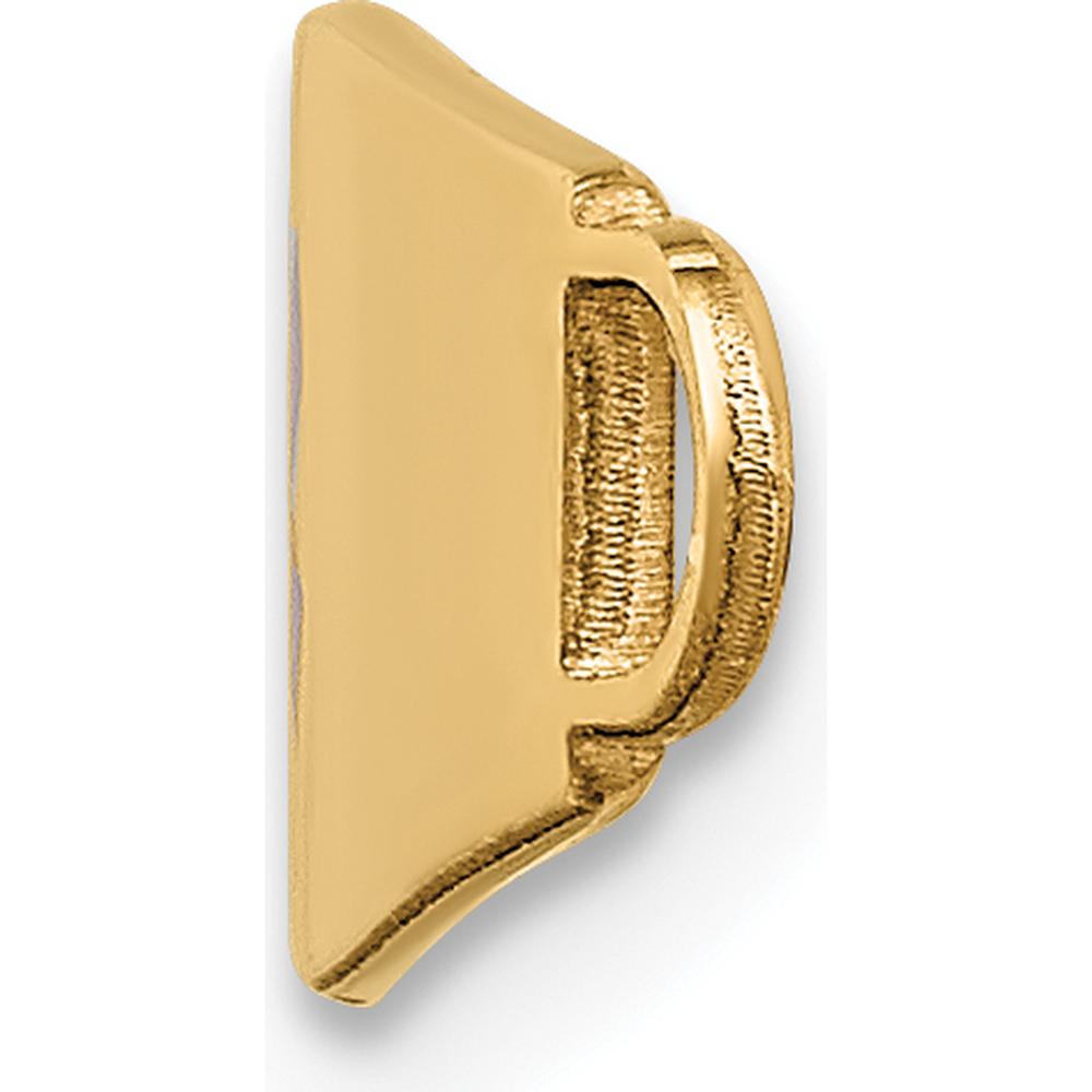 14K Yellow Gold Red Enameled Oval Medical ID Plate - Engravable, Polished Finish by Oro Pregiato