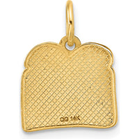 14K Yellow Gold Red Enameled Toast and Jam Pendant Charm by Oro Pregiato